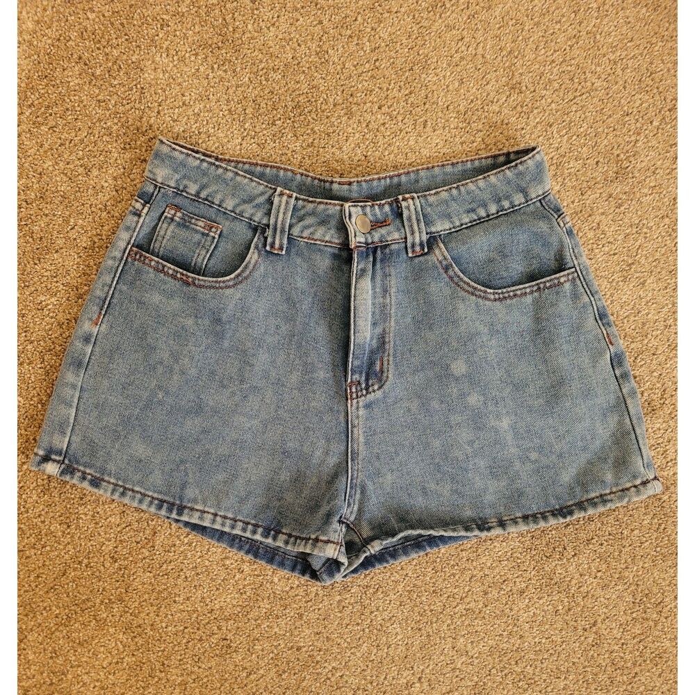 Women's Light Wash High Rise Denim Shorts Size L Blue Jean Shorts Casual